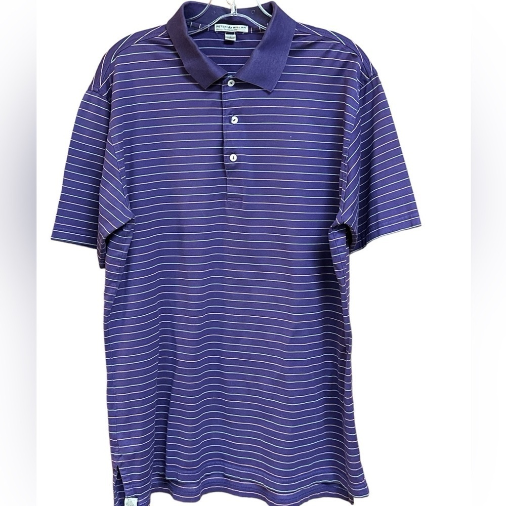 Peter Millar Tailored Fit Cotton Polo Golf, Casual Large Preowned